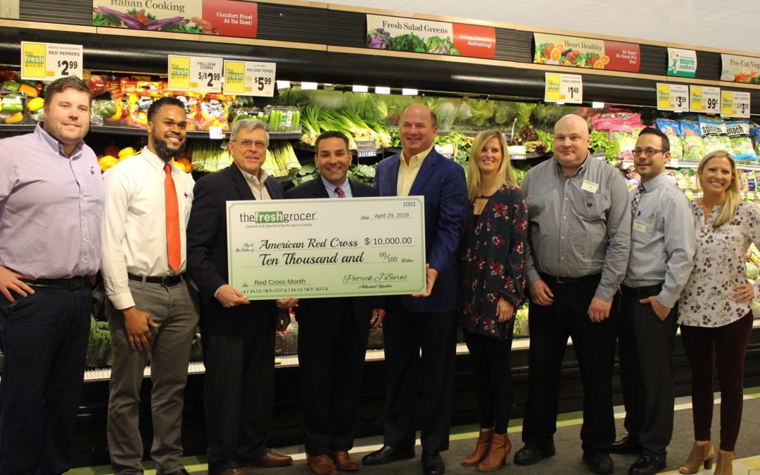 Burns’ Family Supermarkets Raise 10K for Red Cross